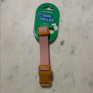 Blush Dog Collar with Mustard Buckle